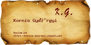 Kornis Györgyi névjegykártya